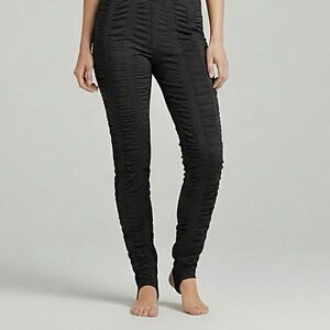 Skinnify Black Resistance Band High-Rise Ruched Butt Stirrup Leggings‎